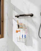 2-Tier shower caddy hanging,shower rack,small hanging bathroom organizer,bathroom door organizer,shower caddy over shower head - size: Narrow double-layer design