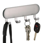 iDesign Self-Adhesive Stainless Steel Key Rack with 4 Hooks - Key Holder for Wall, Set of 4, Brushed - style: Pack of 4