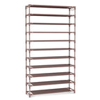 VILICK 11 Tiers Tall Wide Shoe Rack 55 Pairs Large Capacity Sturdy Durable Shoe Rack for Closet Metal Shoe Organizer Shelf with Two Hooks Space Saving for Entryway Brown - color: Brown