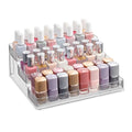 iDesign Nail Polish Organizer, Holds up to 30 Bottles, Compact 3-Tier Clear Display Stand for Countertop - style: Pack of 1