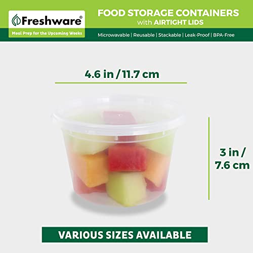 Freshware [240 Pack] 16 oz Food Storage Containers with Lids, Plastic Containers, Freezer Safe | Meal Prep | Stackable | Leakproof | BPA Free, Clear - size: 16 oz - 240-Sets