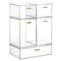 LALOBLUE Set of 5 Stackable Storage Drawers, Clear Acrylic Organizer Bins for Beauty Supplies, Perfect for Makeup Vanity, Undersink, Kitchen, Cabinet,Pantry Organization and Storage - style: 5 Pack