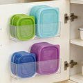 Rainmae 2 Pack Kitchen Cabinet Door Organizer, Lid Organizer Inside Cabinet Wall Mounted Plastic Storage Box Stackable Under Sink Lunchbox Lid Container for Kitchen Bathroom Office Organization