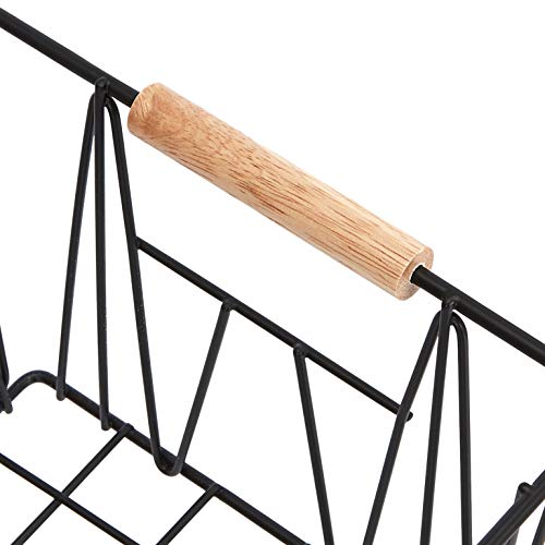 Amazon Basics Stackable Rectangular Wire Storage Baskets for Closet Organization, Set of 3, Multipurpose Home Organizer, Black