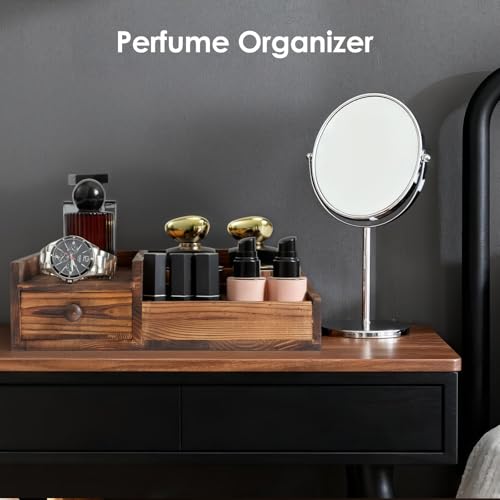 Cologne Organizer For Men,Perfume Organizer,Bathroom Organizers,Bathroom Counter,Perfume Stand,Cologne Stand,Cologne Tray,Dresser Top Organizers,Mens Room Decor,Gifts for Men - color: Bourbon Brown