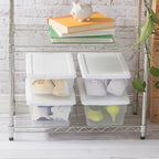 Sterilite 48-Pack 6 Quart Storage Box, Stackable Clear Plastic Bins with Snap-On Lids – Heavy-Duty Organizing Containers for Closet, Bathroom & Office - size: 6 Quart, style: 48