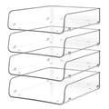 Stackable Paper Trays, 4 Tier Desk File Organizer, Document Letter Tray for Office Supplies, Magazine