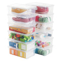 12 Pack 6 Quart Stackable Plastic Storage Shoebox, BPA-Free Nestable Container to Organize Shoes, See-Through Box for Home and Office, Multi-Purpose Storage Case (Transparent)