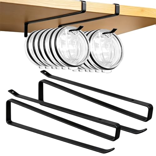 Tumbler Lid Organizer, 2 Pack for Yeti Lid Organizer, Space Saving Water Bottle Lid Holders, Tumbler Lid Holder Up to 12 Lids, Cup Lid Organizers for Kitchen Under Cabinet Storage - color: Black