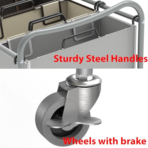 Simple Houseware Heavy Duty 3-Bag Laundry Sorter Rolling Cart, Silver/Assorted – Durable Triple Laundry Hamper with Removable Bags and Lockable Wheels for Laundry Room Organization - color: Silver/Assorted