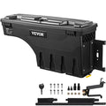 VEVOR Truck Bed Storage Box, Compatible with Chevrolet Silverado 1500 GMC Sierra 1500 2019-2020 R, Waterproof ABS Wheel Well Tool Box with Lockable Lid, 6.6 Gal/25 L Toolbox, Passenger Side, Black - size: Passenger Side, style: Chevrolet Silverado