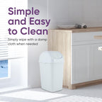 Superio Kitchen Trash Can with Swing Top Lid 9 Gallon Slim Waste Bin 37 Qt Sturdy Plastic Garbage Can Medium Recycling Bin for Office, Bathroom, Under Counter, Dorm, Bedroom (White) - size: 37 Qt., style: 1 Pack
