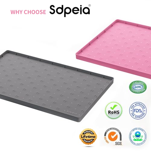 Sdpeia Under Sink Mat 34"×22" Waterproof Silicone Cabinet Liner & Sink Protector for Kitchen & Bathroom, Multi-Purpose Organizers Tray for Pets, Laundry, Cat Litter Mat, Gray - color: Gray, size: 22"W x 34"L