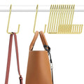 ZEDODIER 15 Pack Purse Hanger Closet, Bag Organizer Purse Hooks for Closet, Keeping Purses Visible and in Good Condition, Metal Hanging Backpack Holder Rack, Gold - color: Gold