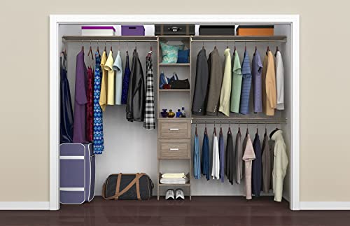 ClosetMaid SuiteSymphony Closet Organizer with Shelves and 2 Drawers, 16-Inch-Natural Gray - color: Natural Gray, style: Closet Organizer w/Shelves, 2-Drawers