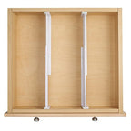 mDesign Expandable Dresser Drawer Divider with Foam Ends, Drawer Divider Locks in Place, Separators for Clothing and Accessories in Closet or Dresser Drawer, Ligne Collection, 4 Pack, White