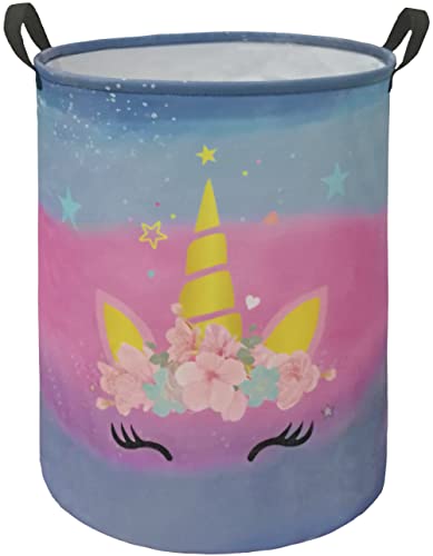 Kids Hamper Girls Unicorn Room Decor,Storage Bins Organizer Toy Box Laundry Basket Large Canvas Collapsible Chest for Home/Dorm/Kitchen/Pet/Office/Closet/Shelf/Gift Baskets - color: Unicorn