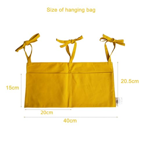 Baby Bedside Hanging Storage Bag - 2-Pocket Bedside Storage with High Capacity for Diapers & Essentials, Space-Saving Hanging Nursery Organizer 5 Colors Available (Ginger) - color: Ginger