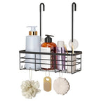 HapiRm Hanging Shower Caddy Organizer - No Drilling Shower Organizer with Hooks, Rustproof & Waterproof 304 Stainless Steel Bathroom Shelves - Black (1 Basket) - color: Black- 1 Basket
