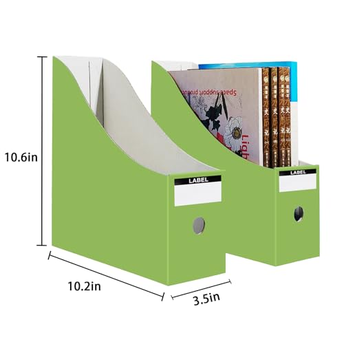 Limitliho 24 Pack Cardboard Magazine Holder for Desk, Book Bins for Classroom Library,Office,Home, 10.6" H x 10.2" L x 3.5" W in Magazine File holder (Fresh color) - color: Fresh color