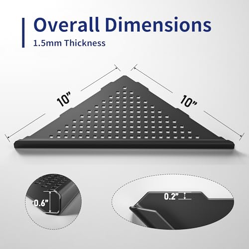 Corner Shower Shelf 2 Pack, 304 Stainless Steel Shelf for Bathroom, 10'' Grout in Shelves Rack for Tiled Wall (10'', Black) - color: Black, size: 10''