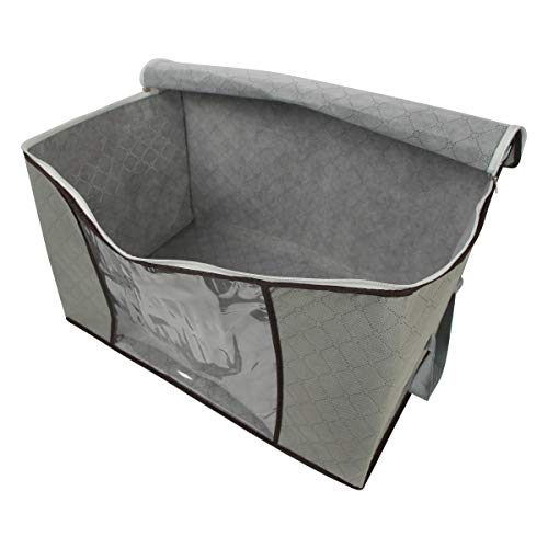 2 Pack Foldable Large Storage Bags 20 x 14 x 20 (L x W x H) inch for Comforter Quilt Blanket Clothes with Clear Window & Handles - Easy to Fit King Size Comforter Set - Closet Under Bed Organizer - size: Large (Erect), style: Set of 2