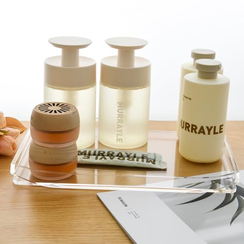 9"x12" Clear Acrylic Serving Tray with Sleek Rounded Cutout Handles – Sturdy, Spill-Proof Luxury for Coffee Bar, Kitchen & Desk – Crystal-Clear Design - color: Clear - Boat-shaped