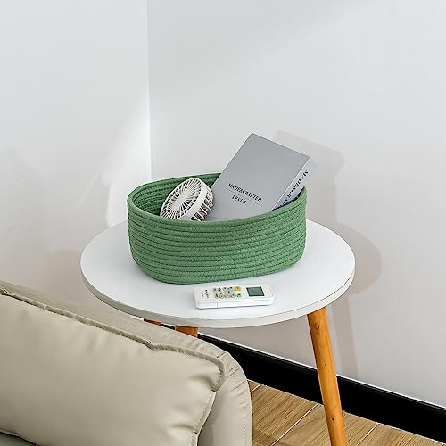 CubesLand Small Storage Basket for Shelves, Woven Rope Green Basket for Organizing, Durable & Skin-Friendly Cube Shelf Closet Organizer Bins, Toy Storage Organizers Bin, Modern Home Decor with Handles - color: Green, size: 3pcs-Small Basket