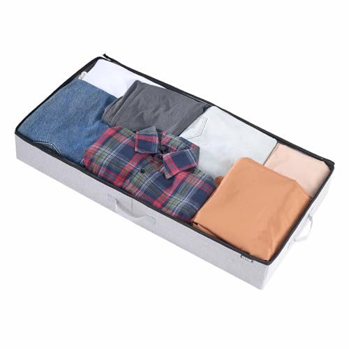 VEVOR Under Bed Storage with Clear Lids, 33.5 x 16.9 x 4.7 Inch, 45L Large Underbed Clothes Storage Containers, Low Profile Under Bed Drawer Shoe Organizer Bins Box for Blanket Shoe Bedroom, 2 Pack - style: B