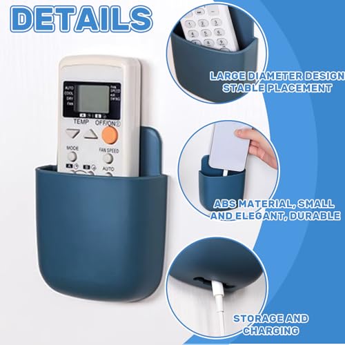 1Pcs Wall-Mounted Storage Box Space-Saving Wall Organizer for Phone Remote Small Items Creative Hanging Storage Easy Install No Electricity Needed(Blue) - color: 1Blue