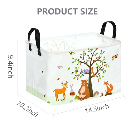 Rec Animals Print Box Hamper Storage Basket Collapsible Organizer Bin Gift Shelf Baskets for Home and Kitchen Storage - color: Bear tree
