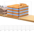 8 PCS Shelf Dividers for Closet Organization Acrylic Clear Closet Shelf Divider for Wooden Shelving Suitable for Wooden or Vertical Shelves Or Bedroom, Kitchen and Office - size: 8 pcs