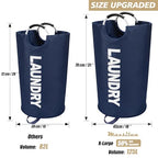 Maxsilan 125L X-Large Laundry Basket, Freestanding Tall Clothes Hamper, Collapsible Laundry Bag, Dark Blue - color: Dark Blue, size: 125L