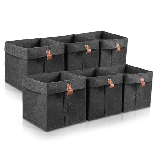 6Pcs Storage Cubes Felt Fabric Cube Storage Bin,9x9x10inch Cloth Cube Storage Bins Felt Storage Cubes 12L Foldable Fabric Storage Baskets Cubby Storage Organizer Cubes for Organizing Clothes Toys