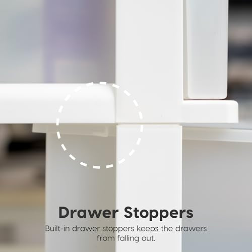 IRIS USA Plastic Drawer Storage Organizer Rolling Cart, with Wheels Casters, 3-Drawers, for Art Craft Supplies Bathroom Dorm Bedroom Laundry Room, Wide, White - color: White