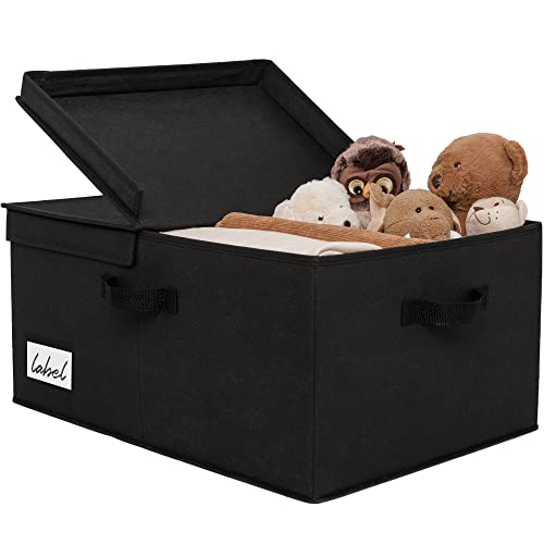 GRANNY SAYS Black Storage Bin with Lid, Fabric Closet Organizers and Storage Baskets, Extra Large Storage Box for Clothes, Memory Keepsake Box, 1-Pack - color: Black, size: Extra Large - 1 Pack