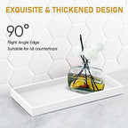 Bathroom Counter Tray,EG-SIPRO High-Grade Thickened Silicone Bathroom Vanity Tray,Shatterproof Durable Rectangle Bathroom Soap Dispenser Tray for Bathroom Countertop,White,Small+Large (EGTRAY) - color: White, size: 7.8" x 3.9" x 0.8" + 10.6" x 5.1" x 0.8"