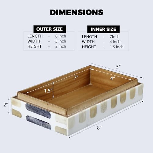 Handicrafts Home Decorative Keepsake Box 8x5 – Small Organizer Box with Lid, Boho Decorative Storage, Retro Memory Box, Unique Coffee Table Décor, Jewelry or Trinket Box, Modern Shelf Decorative Box - color: PATISSERIE-CARAMEL, size: 8x5x2 Inch