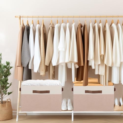 GhvyenntteS Large Fabric Storage Bins 6 Pack, 15x11x9.6 Inch Storage Baskets for Shelves, Foldable Closet Storage Bins for Shelves, Closet Organizers and Storage Boxes, Beige Yellow&White - color: Beige Yellow & White, size: Large-6 Pack