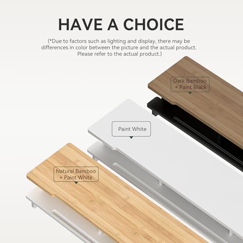 Monitor Stand Dual Monitor Stand Riser for Desk,Wood Desk Shelf Storage Organizer with Phone Tablet Holder (42.5 Inch, White)