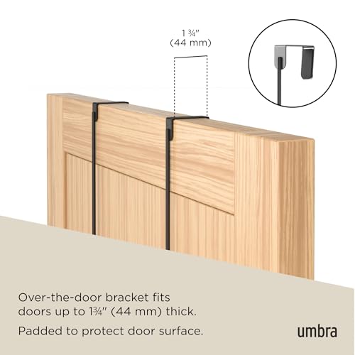 Umbra Estique Over The Door Coat Rack & Multi-Use Organizer, for Coats, Bags, Hats & More, Black/Walnut - color: Black/Walnut, size: Large