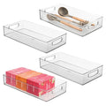 iDesign Stackable Clear Plastic Extra Long Pantry Organizers and Cabinet Storage Bins for Kitchen, 4-Pack - size: 16 x 8 x 3, style: Pack of 4
