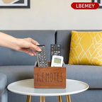 LBEMEY Acacia Wood Remote Holder, Control Organizer for TV - Home, Living Room, Bedroom - Wooden Remote Box (Brown, M, 3+ Remotes) - size: M,for 3+ Remote Controls