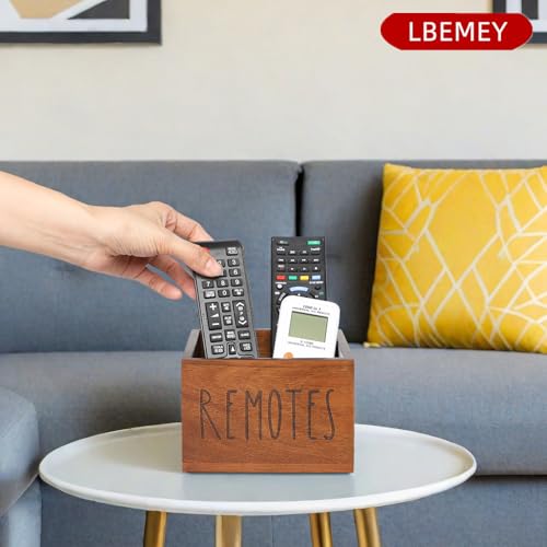 LBEMEY Acacia Wood Remote Holder, Control Organizer for TV - Home, Living Room, Bedroom - Wooden Remote Box (Brown, M, 3+ Remotes) - size: M,for 3+ Remote Controls