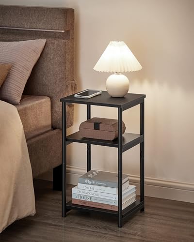 VASAGLE Side Table, Small End Table, Tall Nightstand for Living Room, Bedroom, Office, Bathroom, Classic Black ULET273B16 - color: Classic Black