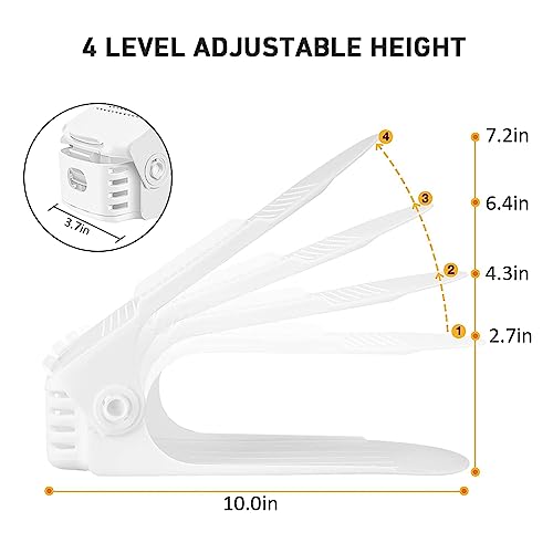 Shoe Slots Organizer 36 Pack - Shoe Organizer Space Saver 50%,Adjustable Thickening Shoe Stackers for a pair of Shoes,Shoe Storage Shoe Rack Holder for closet organization,organizador de zapatos,White - color: White, size: 36pack