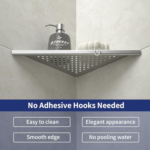 Corner Shower Shelf 2 Pack, 304 Stainless Steel Grout in Shelves for Bathroom, 10'' Recessed Shelf Rack for Tiled Wall (10'', Silver) - color: Silver, size: 10''