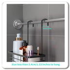HapiRm Hanging Shower Caddy Organizer - No Drilling Shower Organizer with Hooks, Rustproof & Waterproof 304 Stainless Steel Bathroom Shelves - Black (1 Basket) - color: Black- 1 Basket