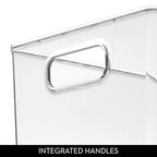 iDesign Storage Bins with Handles - Organizer Bins for Kitchen, Pantry, Bathroom, or Home Office - Set of 4 - Clear - style: Pack of 4