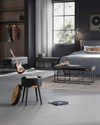 VASAGLE EKHO Collection - Storage Bench for Entryway, Ottoman Bench with Steel Frame, 43.3-Inch Wide, Synthetic Leather, Living Room, Mid-Century Modern, Loads 660 lb, Ink Black ULOM085B01 - color: Ink Black, style: Steel Frame Bench